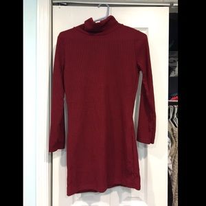 Long sleeve red sweater dress